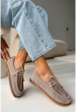 Zamszowe półbuty barefoot Cavellia cappuccino