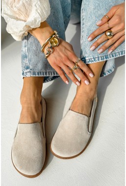 Beżowe zamszowe mokasyny barefoot Nerelle