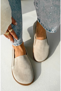 Beżowe zamszowe mokasyny barefoot Nerelle