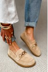 Beżowe zamszowe mokasyny barefoot Carella