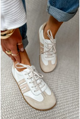 Beżowo-białe trampki barefoot Amelia