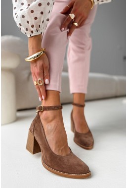 Brązowe zamszowe czółenka Liliave