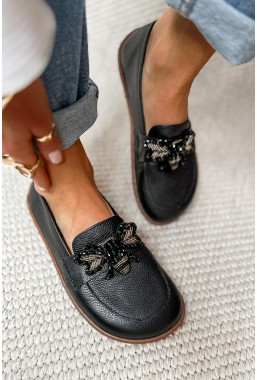Czarne mokasyny barefoot Otesa