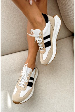 Biało-beżowe sneakersy Sonia