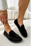 Czarne zamszowe mokasyny barefoot Loria
