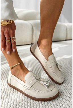 Beżowe mokasyny barefoot Loria