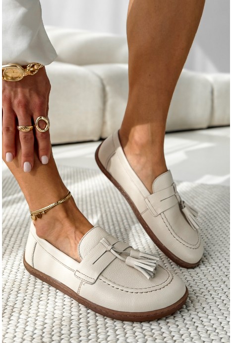 Beżowe mokasyny barefoot Loria