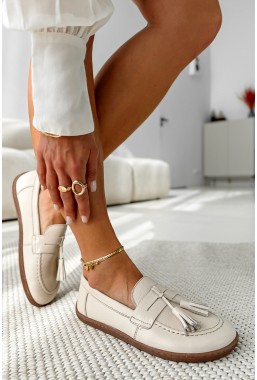 Beżowe mokasyny barefoot Loria