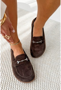 Brązowe zamszowe mokasyny barefoot Melivia