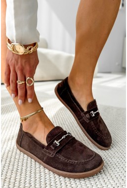 Brązowe zamszowe mokasyny barefoot Melivia