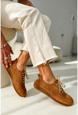 Zamszowe trampki Elarina camel