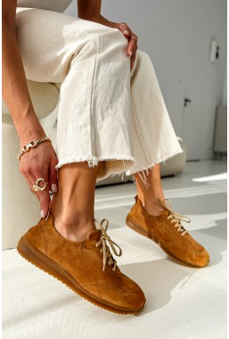 Zamszowe trampki Elarina camel
