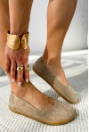 Beżowe zamszowe baleriny barefoot Harmonia