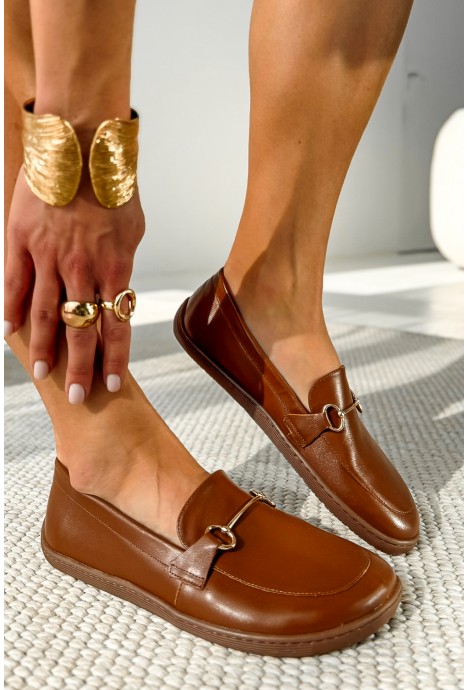 Karmelowe mokasyny barefoot Ardella