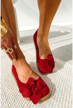 Czerwone zamszowe baleriny barefoot Zerai