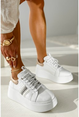 Białe sneakersy na platformie Vinella