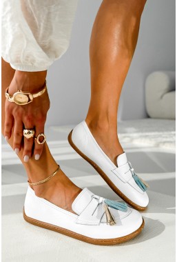 Białe mokasyny barefoot Ennisa błękit