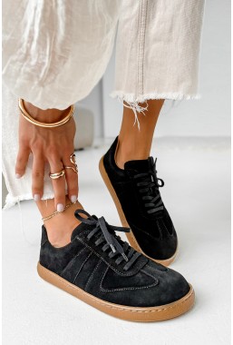 Czarne zamszowe trampki barefoot Oliwia