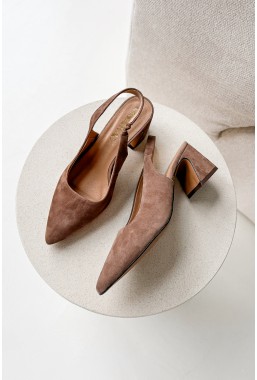 Brązowe zamszowe czółenka Selora