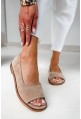 Beżowe zamszowe baleriny barefoot Janette