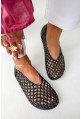 Czarne plecione baleriny barefoot Nicolle