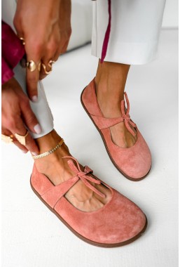 Morelowe zamszowe baleriny barefoot Amarella