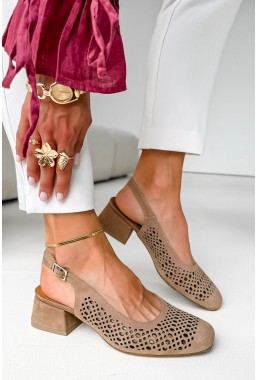 Brązowe zamszowe czółenka Amaria