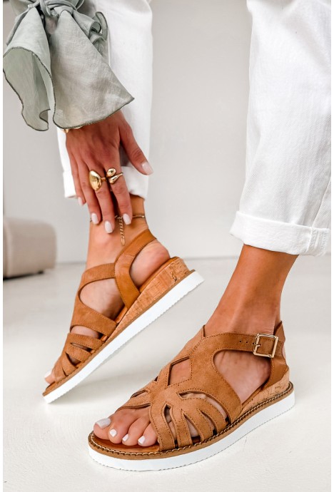 Brązowe zamszowe sandały Ismaria