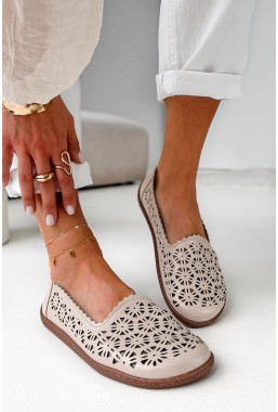 Ażurowe baleriny barefoot Fierra beżowy