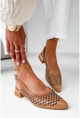 Brązowe czółenka Velunea