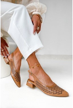 Brązowe czółenka Velunea