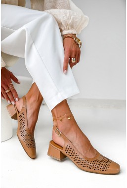 Karmelowe czółenka Amaria