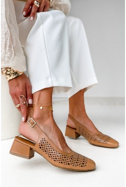 Karmelowe czółenka Amaria