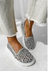 Srebrne ażurowe baleriny barefoot Laurena