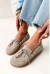 Zamszowe mokasyny barefoot Heather cappuccino