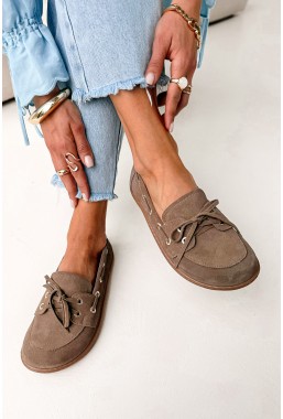 Zamszowe mokasyny barefoot Heather ziemia