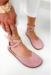 Różowe zamszowe baleriny barefoot Suzane