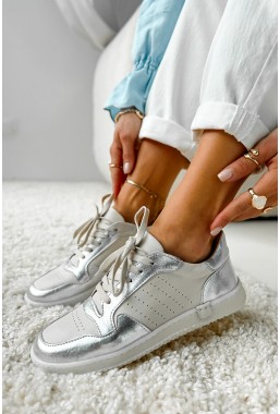 Biało-srebrne sneakersy Zynora