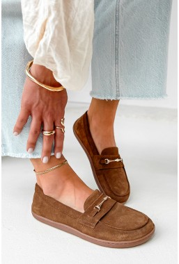 Zamszowe mokasyny barefoot Ravera karmel