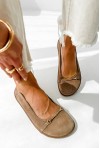 Brązowe zamszowe baleriny barefoot Fipre