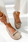 Beżowe zamszowe baleriny barefoot Sorin