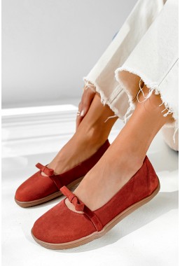 Czerwone zamszowe baleriny barefoot Sorin