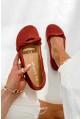 Czerwone zamszowe baleriny barefoot Sorin