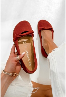 Czerwone zamszowe baleriny barefoot Sorin