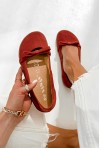 Czerwone zamszowe baleriny barefoot Sorin