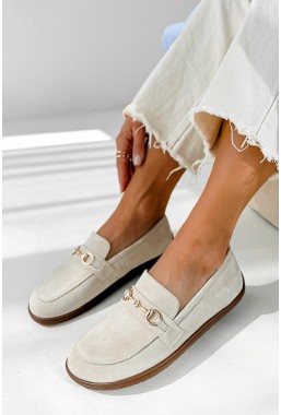 Zamszowe mokasyny barefoot Valeriia jasny beż