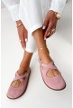 Różowe zamszowe baleriny barefoot Noleva