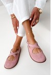 Różowe zamszowe baleriny barefoot Noleva