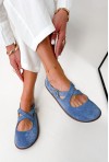 Niebieskie zamszowe baleriny barefoot Noleva