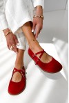 Czerwone zamszowe baleriny barefoot Everis